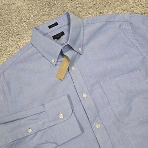 J Crew Ludlow Shirt Men 16 1/2 33 Blue Button Down Long Sleeve Micro Dots Office